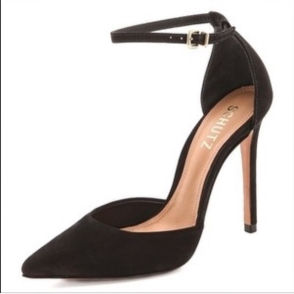 Schultz 4” black suede heel